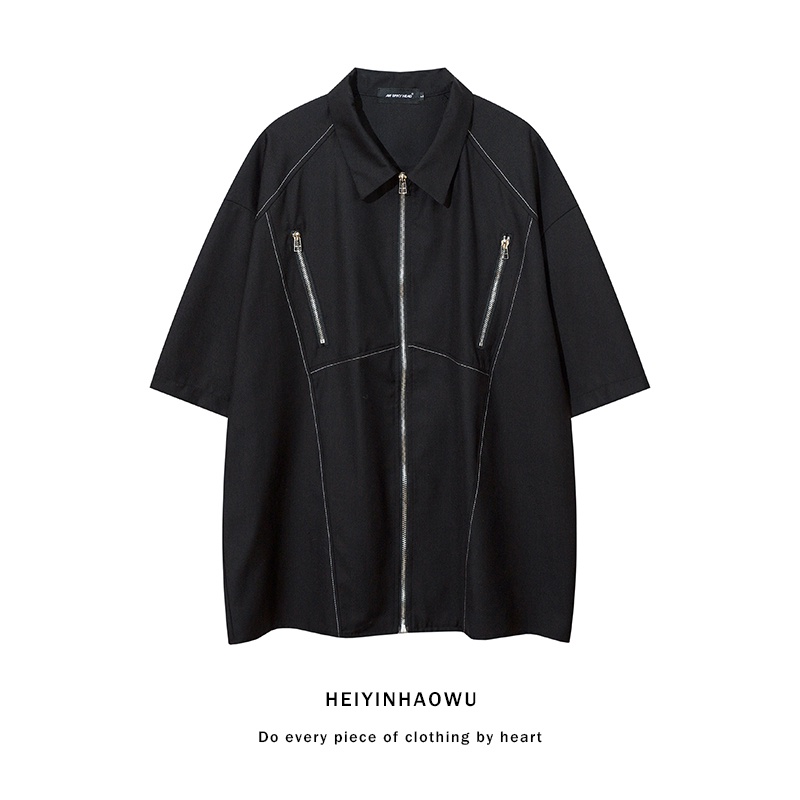 ALMOSTBLACK 18ss ZIP DESIGN SHIRT｜ALMOSTBLACK 18ss ZIP DESIGN
