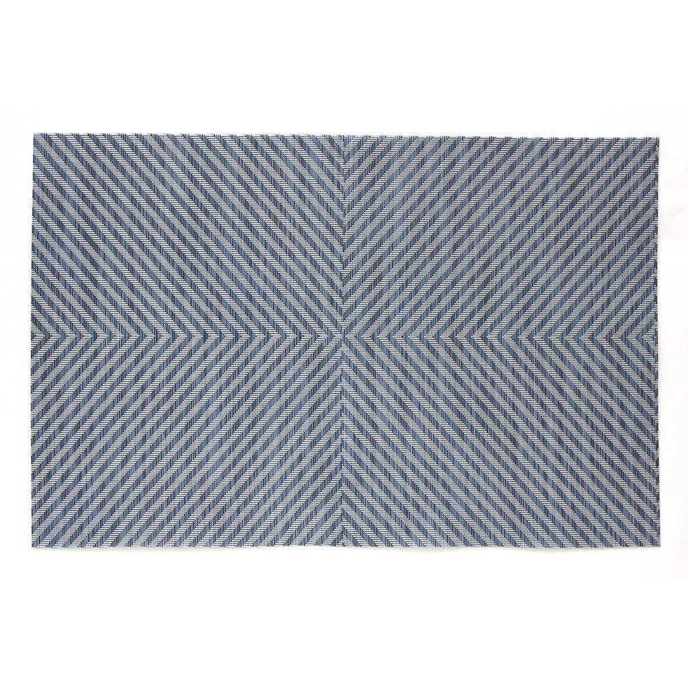 PVC編織餐墊 斜紋藍