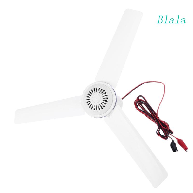 Blala 3 葉 12V 吊扇空氣冷卻器懸掛式供電 19.6 英寸帳篷風扇,適用於露營戶外宿舍家用床