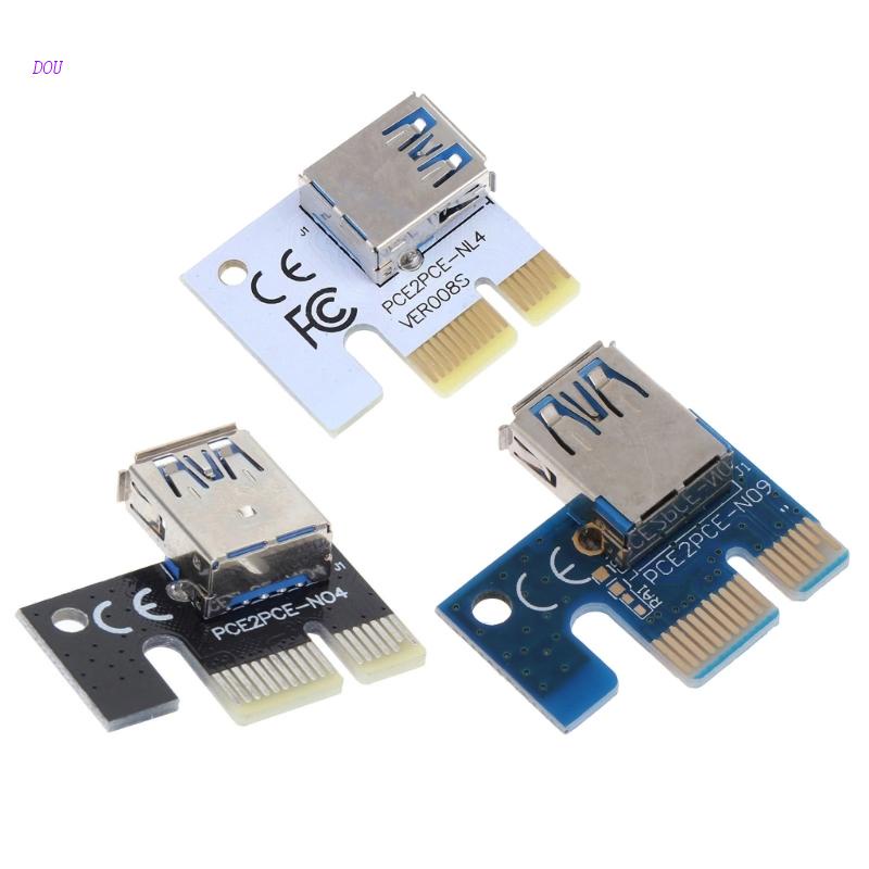 Dou PCIE Riser PCI 適用於 Express X1 至 X16 擴展適配器卡 USB3.0 PCI-E