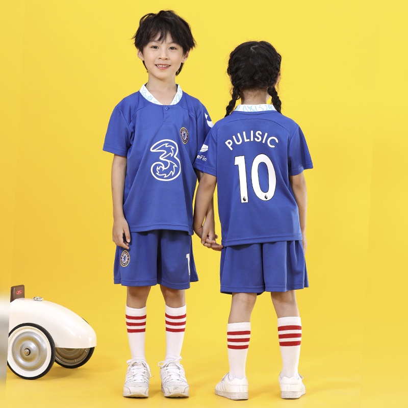 2023年足球俱樂部兒童足球球衣套裝,兒童運動服裝