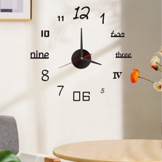 時尚現代設計靜音石英針掛錶家庭辦公室牆壁裝飾亞克力鏡子掛鐘貼紙 3D 創意 DIY 掛鐘大掛鐘