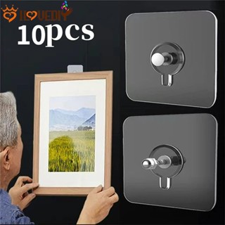 [精選] 牆壁圖片掛鉤 PVC 粘釘牆壁海報無縫牆鉤廚房浴室螺絲掛鉤衣架 10 件免打孔無痕強力粘性螺絲貼紙