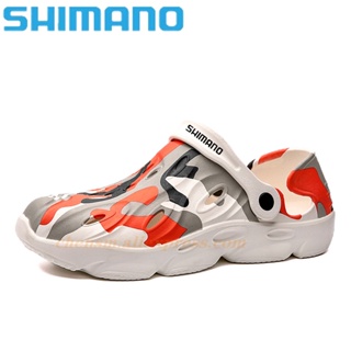 2021 Shimano 男士釣魚涼鞋 Crocks 秋洞鞋 Crok 橡膠木屐女士 EVA 中性花園鞋沙灘平底拖鞋