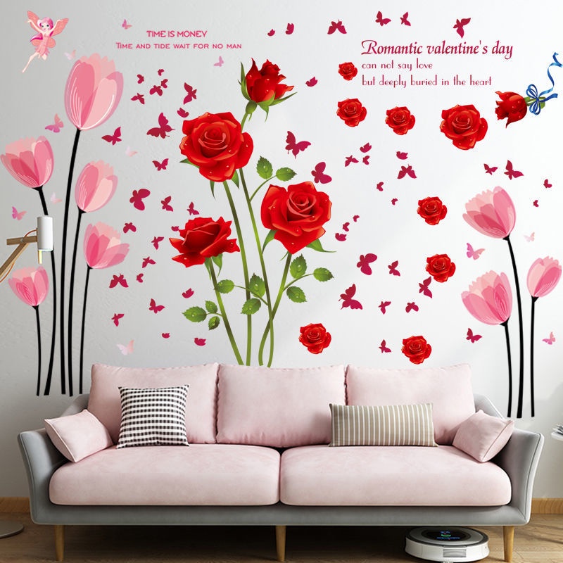 五象設計 紅色玫瑰居家裝飾貼紙