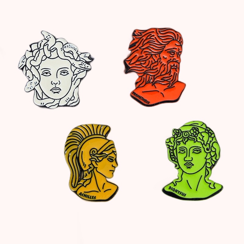 創意古希臘神話肖像琺瑯胸針紀念品背包徽章送給朋友的服裝禮物