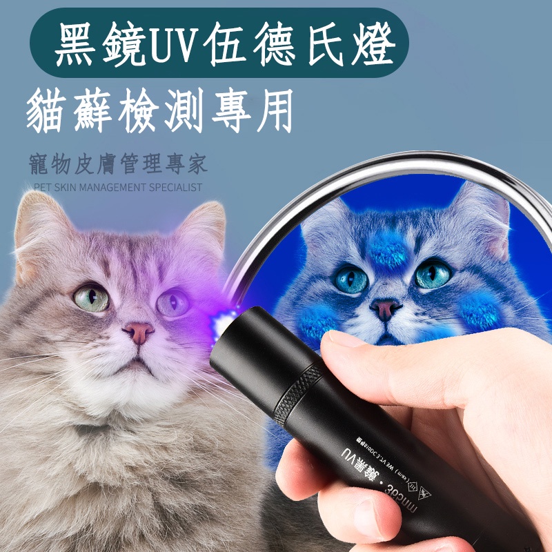 伍德氏燈 貓蘚寵物真菌檢測燈 紫外線手電筒 UV手電筒 紫光燈 螢光劑 紫光驗鈔燈 紫外線燈 365nm紫光手電筒