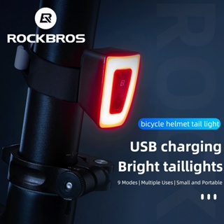Rockbros 自行車和頭盔尾燈自行車 USB 可充電防水警告安全尾燈腳踏車