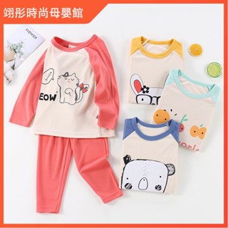 ❤熱銷推薦! 兒童秋衣衛生褲套裝男童保暖內衣女童家居服中大童長袖德絨童裝睡衣兩件套