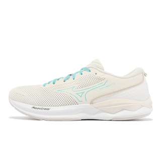 Mizuno 慢跑鞋 Wave Revolt 3 米白 藍 路跑 入門款 男鞋 美津濃 ACS J1GC2314-02