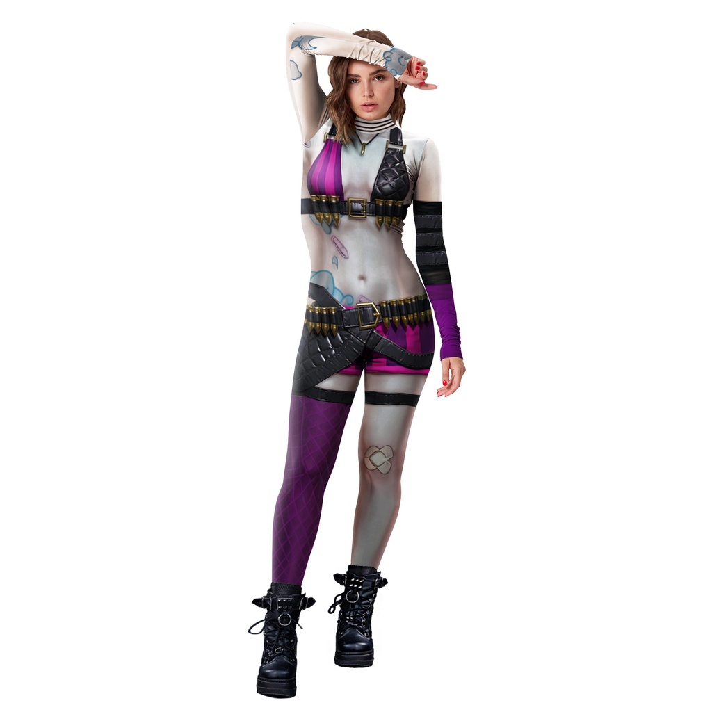 歐美女裝電影cosplay英雄聯盟角色扮演服 3D數位印花連身服女