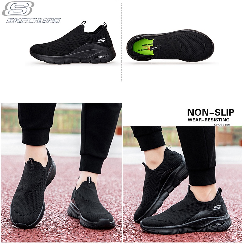 40-45 碼 GO WALK 男士一腳蹬步行運動鞋,適用於黑色藍色灰色卡其色 *Skechers_Sport Shoe