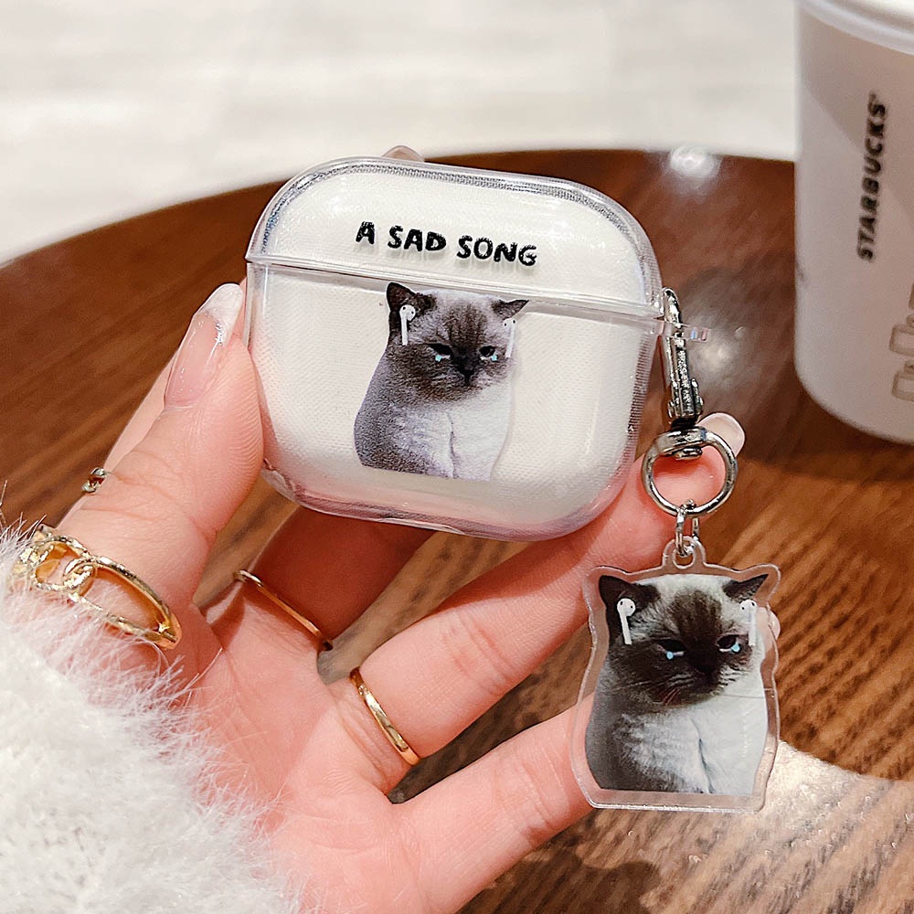 可愛的貓小狗藍牙耳機盒適用於 Apple AirPods 3 透明 TPU 狗保護套適用於 AirPods 1 2 Ai