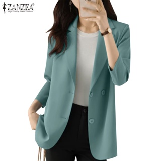 Zanzea 女式韓版街頭時尚翻領單肩西裝外套