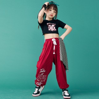 【現貨速發】女童爵士舞服裝嘻哈jazz舞蹈服裝練功服hiphop兒童街舞潮服套裝