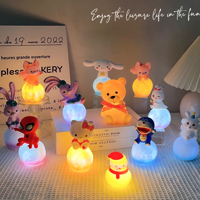 三麗鷗夜燈動漫 Hello Kitty Melody Kuromi Cinnamoroll LED 燈臥室床頭房間裝飾兒