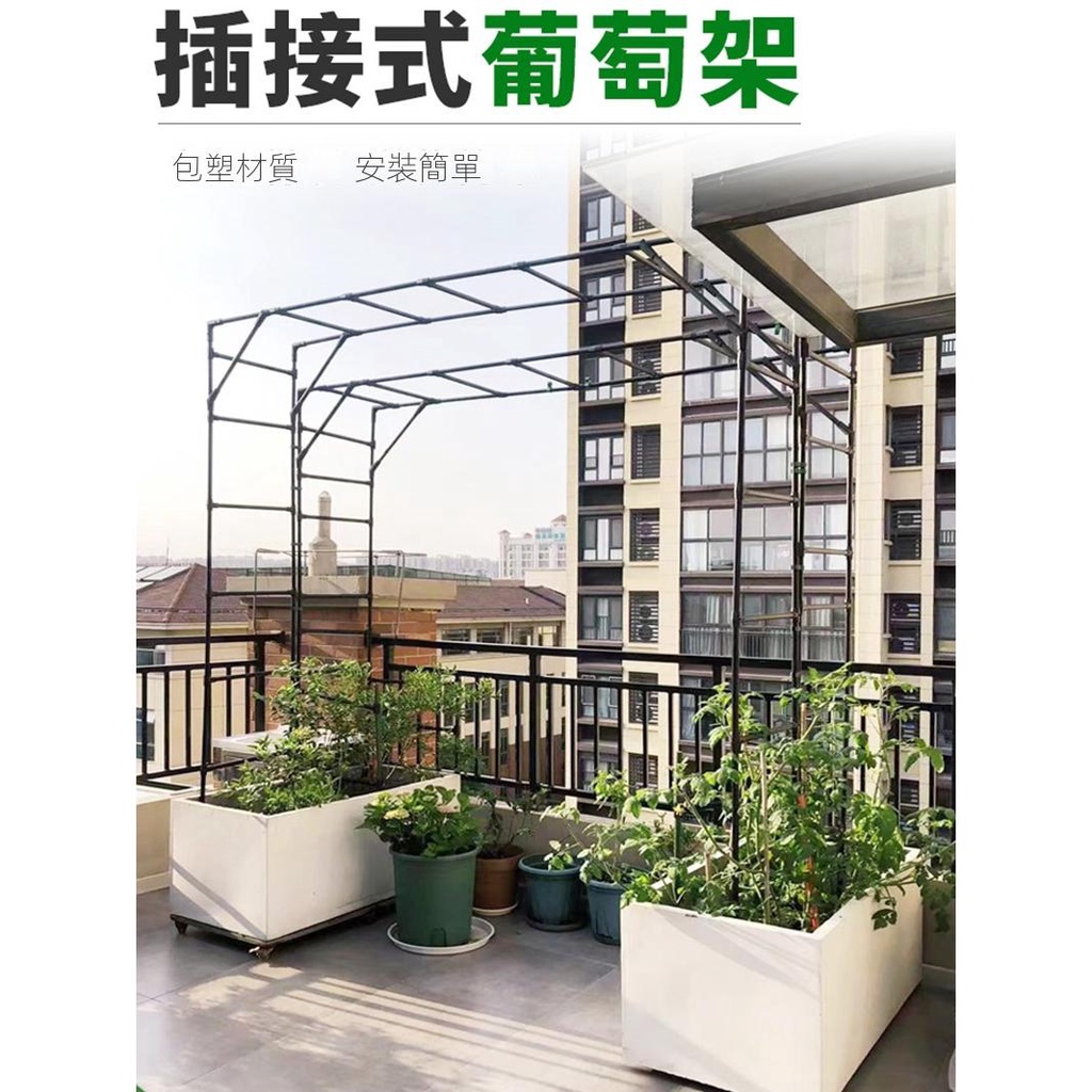 🌵免運🌵戶外拱門爬藤架 樓頂花架 葡萄架 植物攀爬架 屋頂花園月季花卉支架 歐式網格爬藤架 加粗拱門架子 花園月季支架