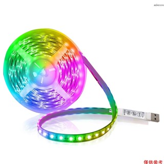 Led 燈條套裝 USB RGB 柔性 LED 繩燈迷你 3 按鈕可切割自粘 LED 燈條,適用於家庭派對裝飾餐廳 KT