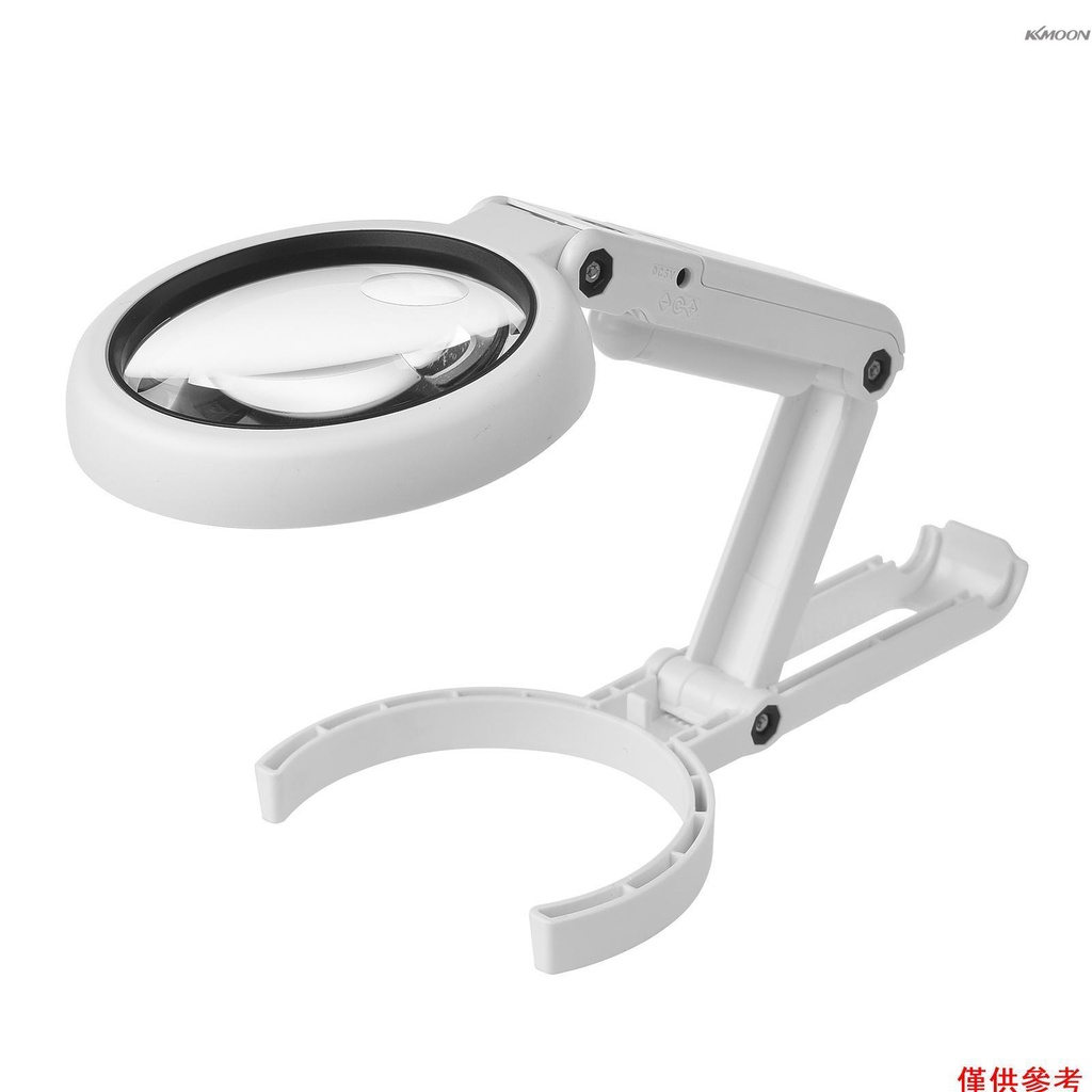 5x/10x 手持式桌面放大鏡,帶 LED 燈和支架 USB 供電照明放大鏡,用於製作鐘錶電子維修愛好工具