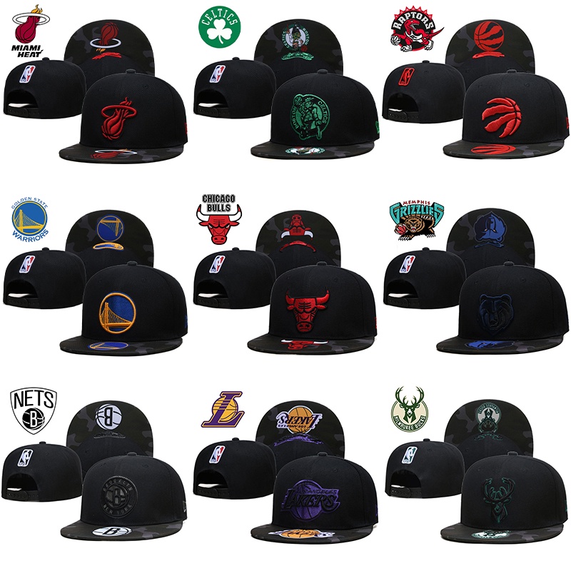 2023 NBA 球隊熱湖人隊公牛隊 Snapback 帽嘻哈帽帽子純色帽