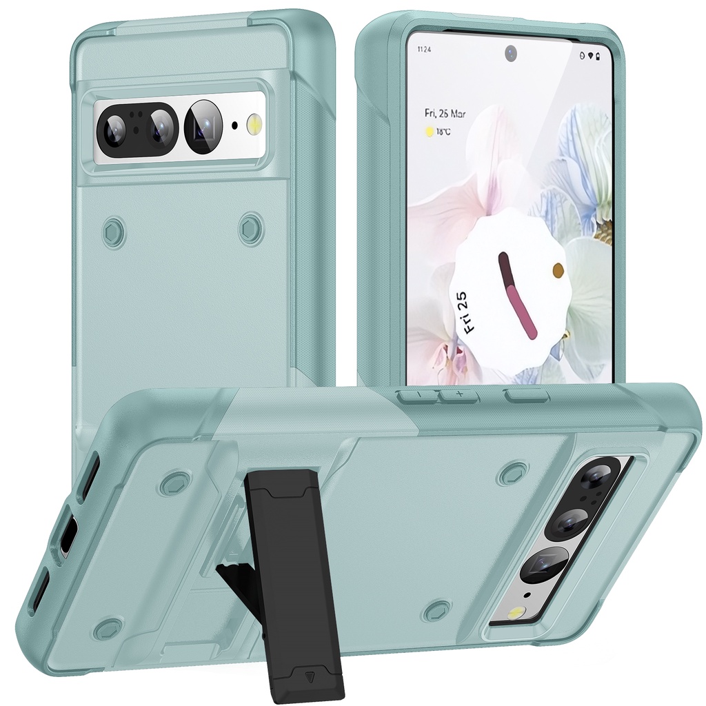 適用於 Google Pixel 7 Pro 7A 防刮硬背重型堅固保護套的防震支架手機殼