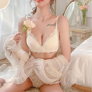 內衣女生 性感蕾絲 文胸 無鋼圈薄款 胸罩 集中爆乳上託 顯瘦 防下垂 固定可調整肩帶 柔軟舒適透氣
