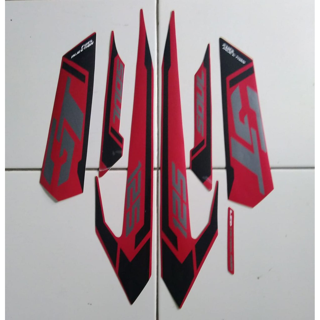 山葉 Merah 雅馬哈 SOUL GT 125 2015 紅色條紋貼紙