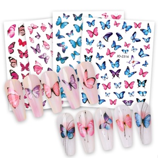 熱銷蝴蝶貼紙美甲用品指甲貼花彩色小蝴蝶裝飾小圖案