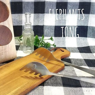 現貨 日本製 高桑金屬 elfin 大象造型 不鏽鋼 沙拉夾 義大利麵夾 分食夾 麵包夾 夾子 長夾 餐具 富士通販
