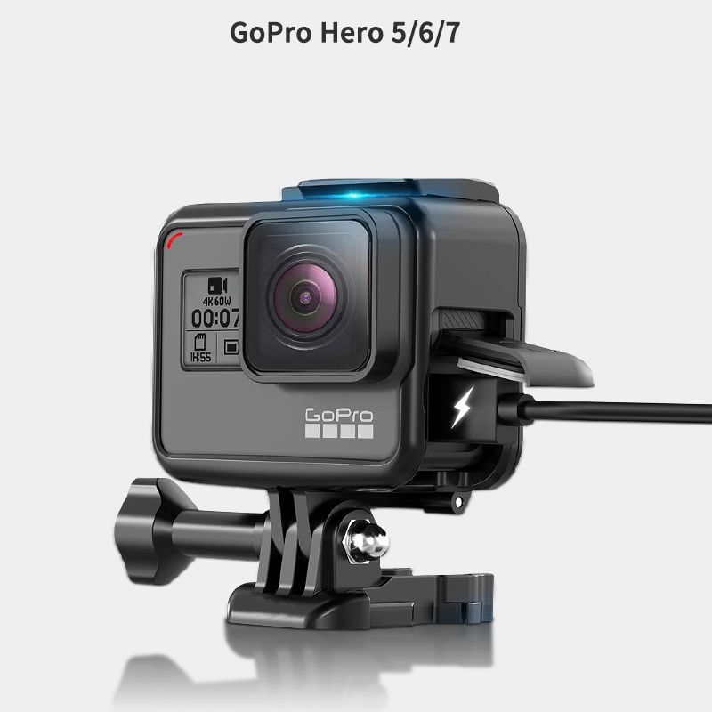 適用於 Gopro7/6 保護殼框架 Hero11 兔籠殼狗 10/9 側蓋充電配件鋼化保護膜套裝