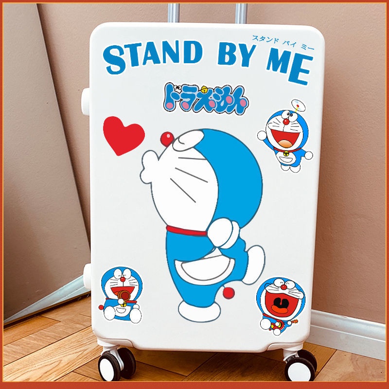 卡通哆啦A夢行李箱貼紙 可愛藍胖子 旅行箱貼紙 拉桿箱貼紙 汽車防水貼畫 防水 貼紙