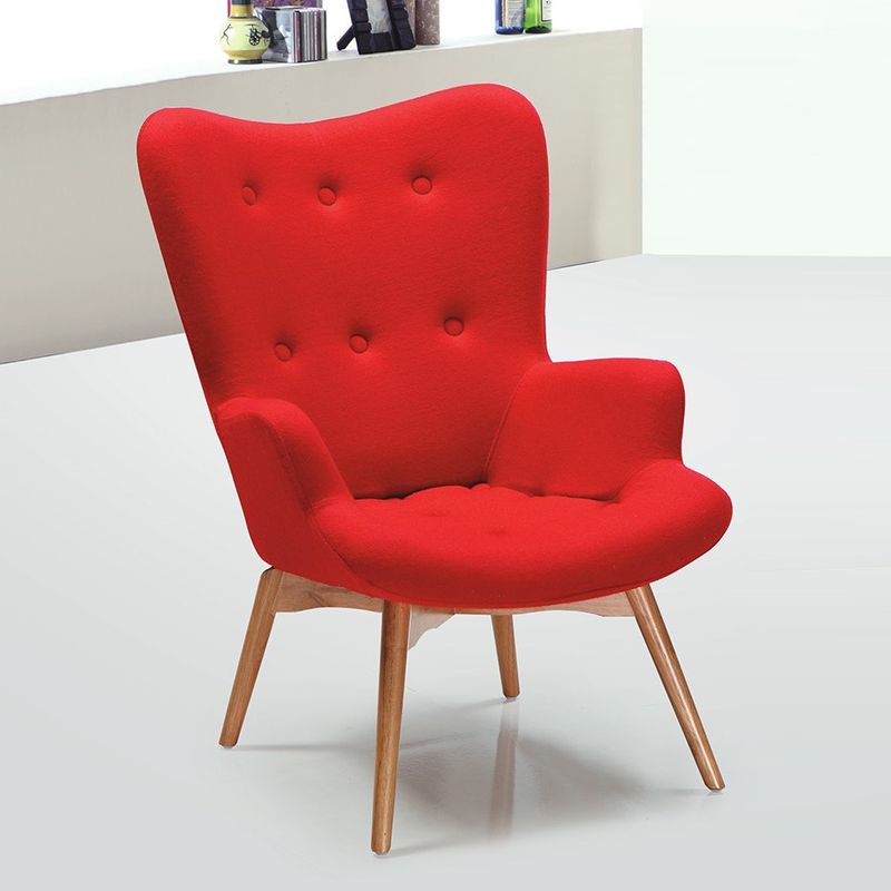 【UA263-4】紅色XA500原木椅(布)(東部及桃園以南請另詢運費)