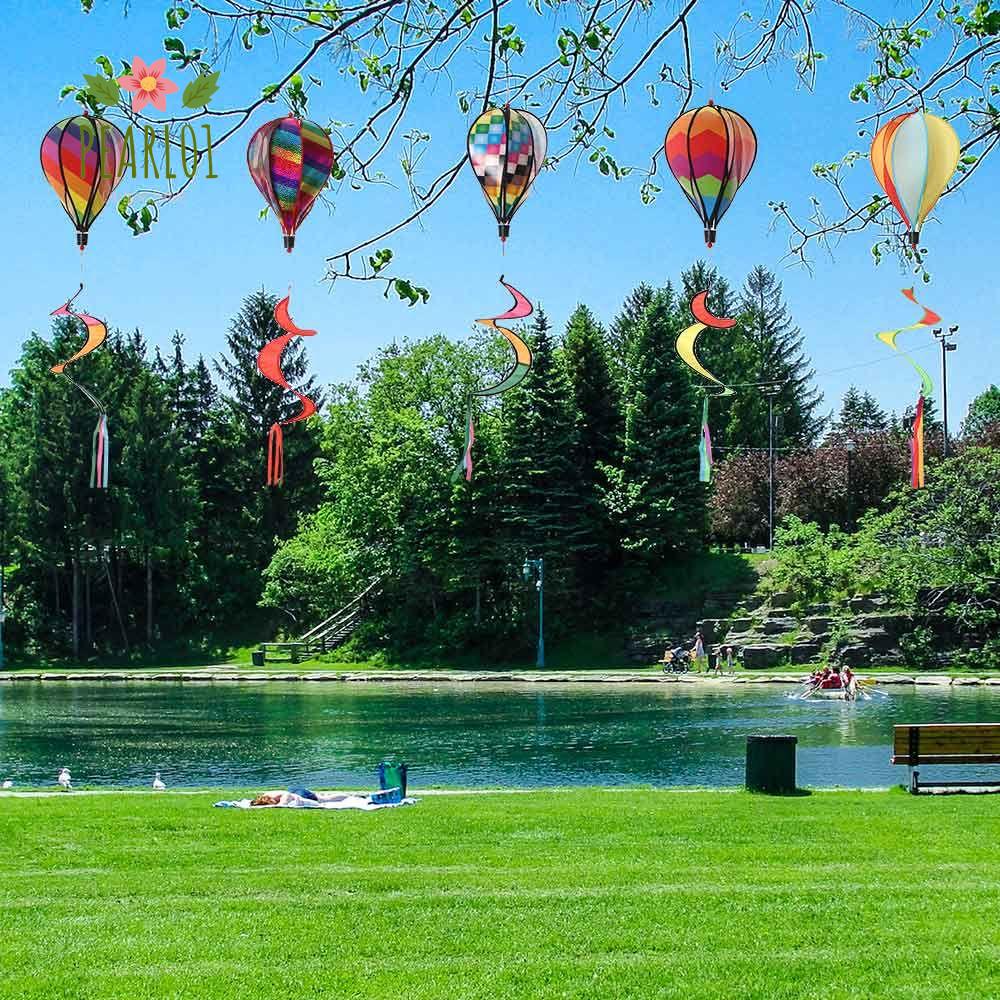 PEARL01 彩虹熱氣球 風力紡紗機 風向轉變草坪裝飾熱氣球 戶外庭院草坪風車