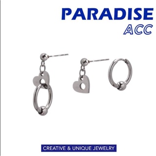 PARADISE 愛心圈耳環 多方式佩戴 耳飾 316L 鈦鋼 不鏽鋼