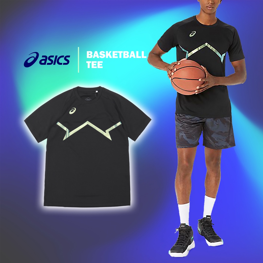 Asics 短袖 Basketball 黑 籃球衣 短T 立體印花 亞瑟士【ACS】 2063A290002