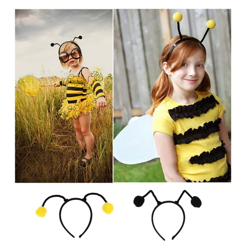 ✿ 蜜蜂天線造型頭帶女學生角色扮演卡通髮帶蜜蜂天線頭帶毛絨兒童節髮箍