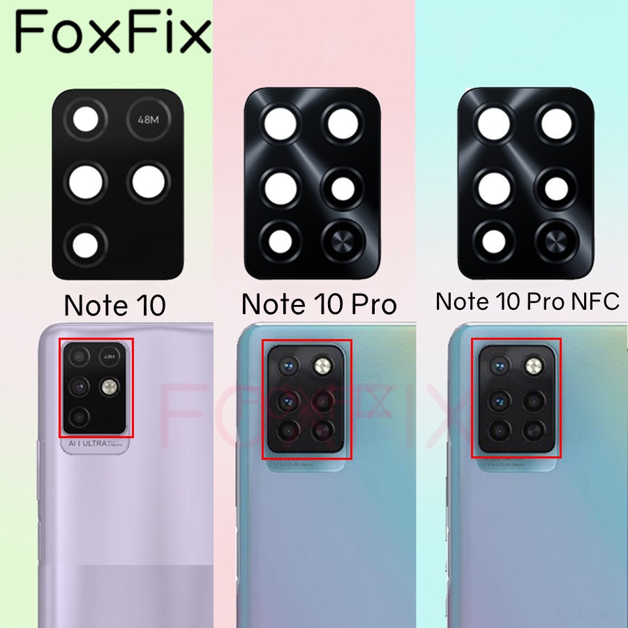 2pcs/lot 適用於 Infinix Note 10 Pro NFC 後置攝像頭玻璃鏡頭蓋更換+貼紙 Note10