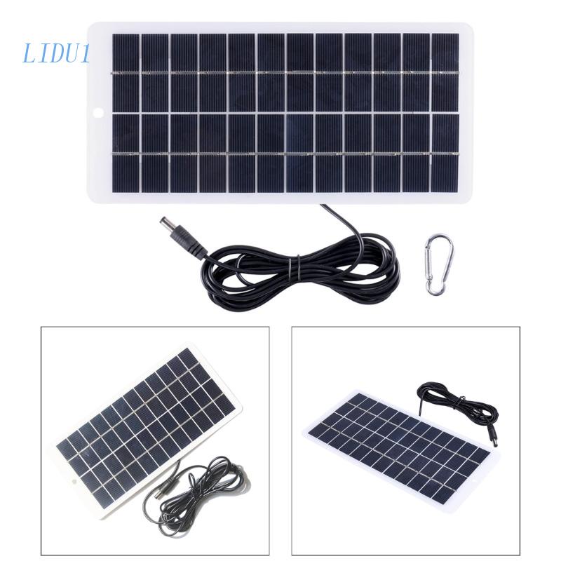 Lidu1 太陽能電池板 10W 12V 多晶矽環氧樹脂板便攜式太陽能電池 DIY 用於 3.7V 充電戶外燈泵