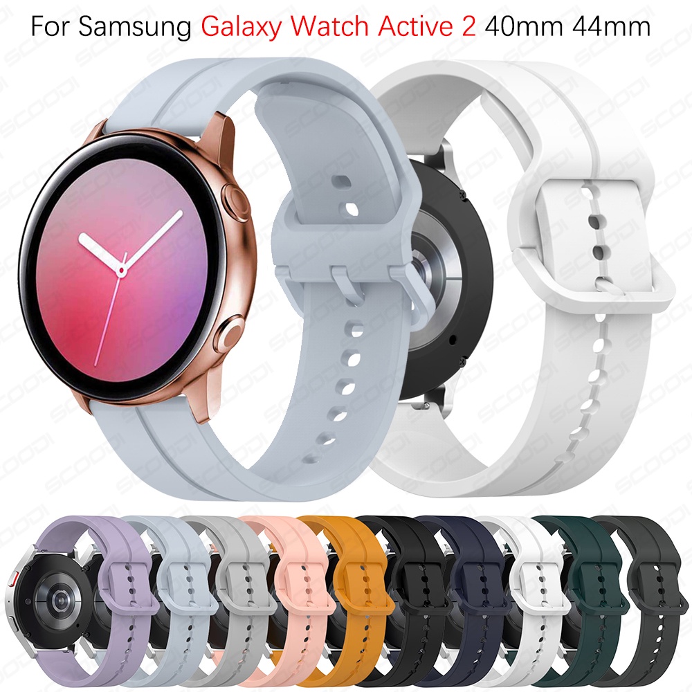 適用於三星 Galaxy Watch Active 2 1 40 毫米 44 毫米智能手錶錶帶手鍊腕帶的軟矽膠錶帶