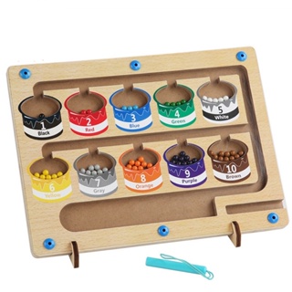 Familygongsi 兒童玩具 磁性計數玩具 運算顏色分類磁筆走珠 移位遊戲 益智早教玩具