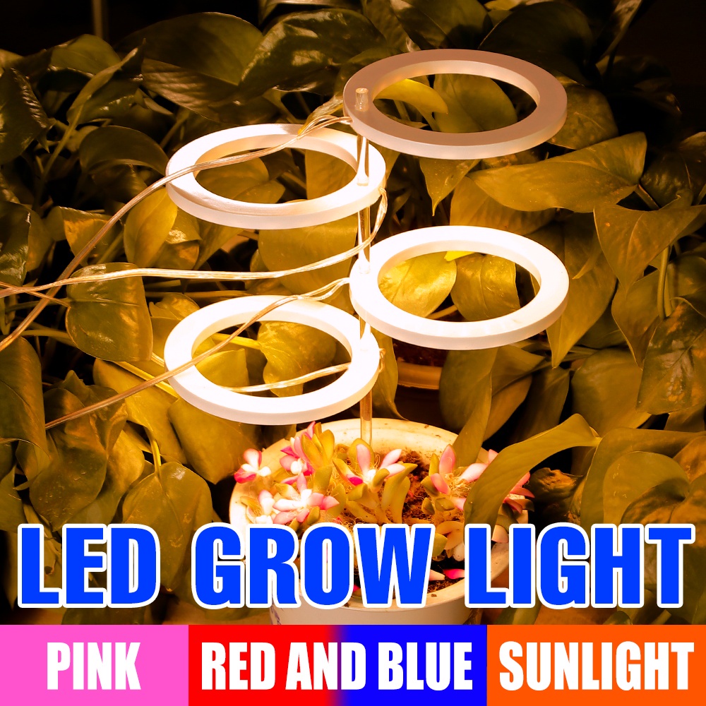 Led植物燈dc5v全光譜天使環室內調光定時植物幼苗多肉植物開花植物照明