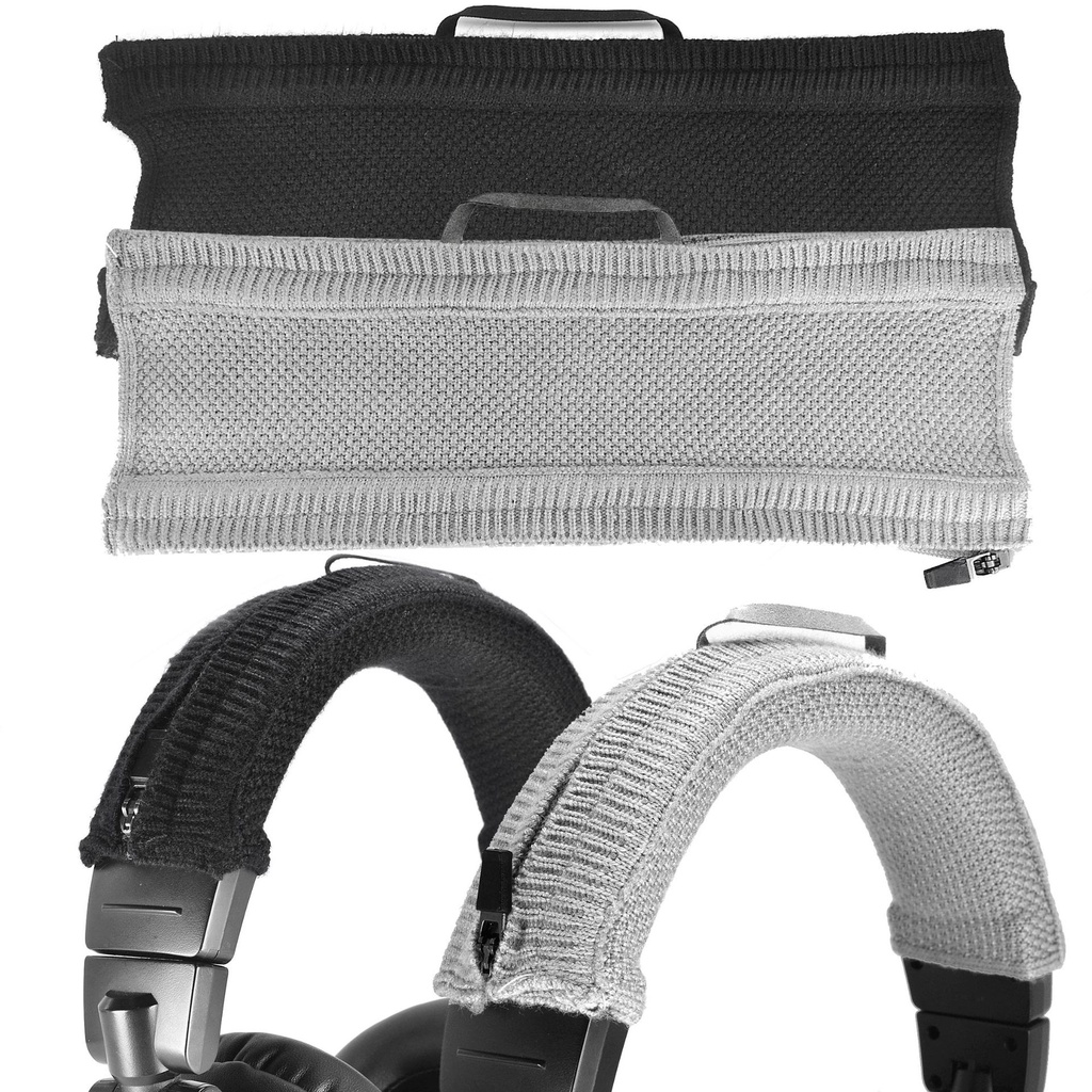 針織頭梁保護套 拉鍊式通用頭帶套 帶繫繩 適用於ATH-M50 WH-1000XM5 Hyperx JBL 等大尺寸耳機