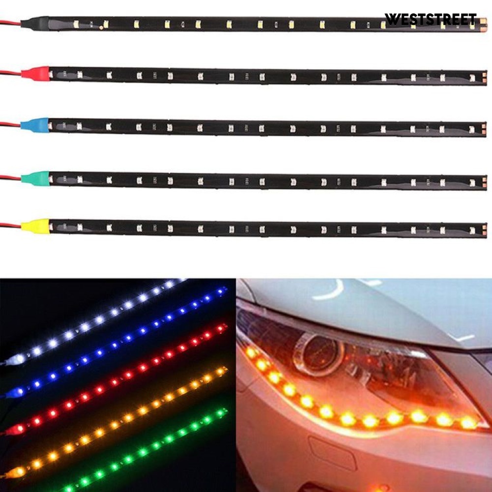 【汽車配件】1pcs 汽車LED燈帶 30cm 3528燈條 15SMD裝飾軟燈條 12V