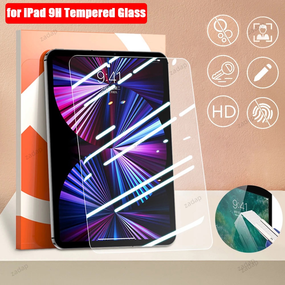 1-2 片 9H 硬度鋼化玻璃適用於 iPad 10th 10.9 Pro 11 2022 4th 2021 2020
