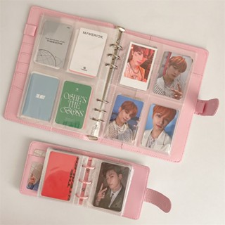 A5/a7 3 英寸 Collbook 6 環 PU 皮革閃光活頁夾可再填充照片卡封面預算計劃筆記本適用於寶麗來 Ins