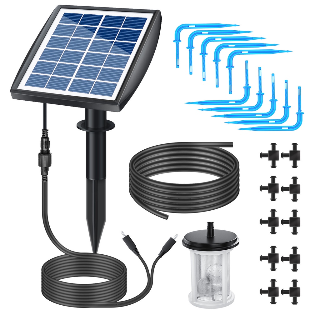 [FIKI] 太陽能灌溉太陽能自動澆水系統太陽能自動滴灌套件帶水傳感器定時器的自動澆水裝置,用於露台陽台溫室植物