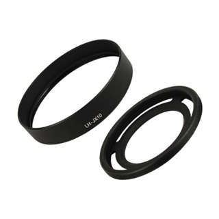 適用於 Fujifilm Finepix X10 X20 X30 Fuji 相機可分離環黑色和銀色的金屬鏡頭遮光罩 +