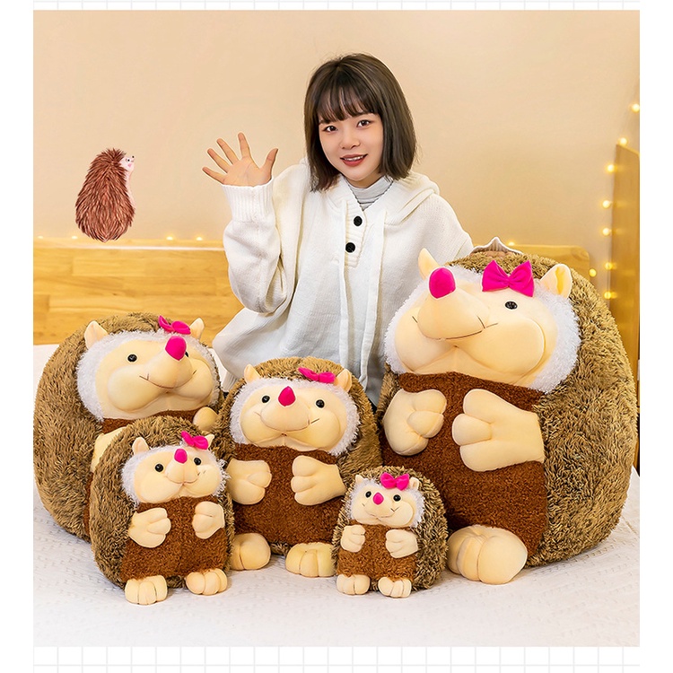 6866促銷新款回饋活動兒童禮物女生刺蝟女孩公仔毛絨玩具可愛玩偶娃娃仿真布娃娃棉花玩具