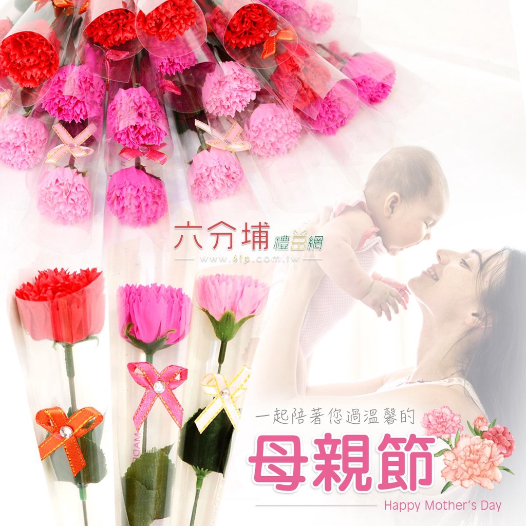 網路優惠 六分埔禮品★38公分康乃馨花(香皂花)(5色)★(現貨/發票)-母親節康乃馨 母親節花