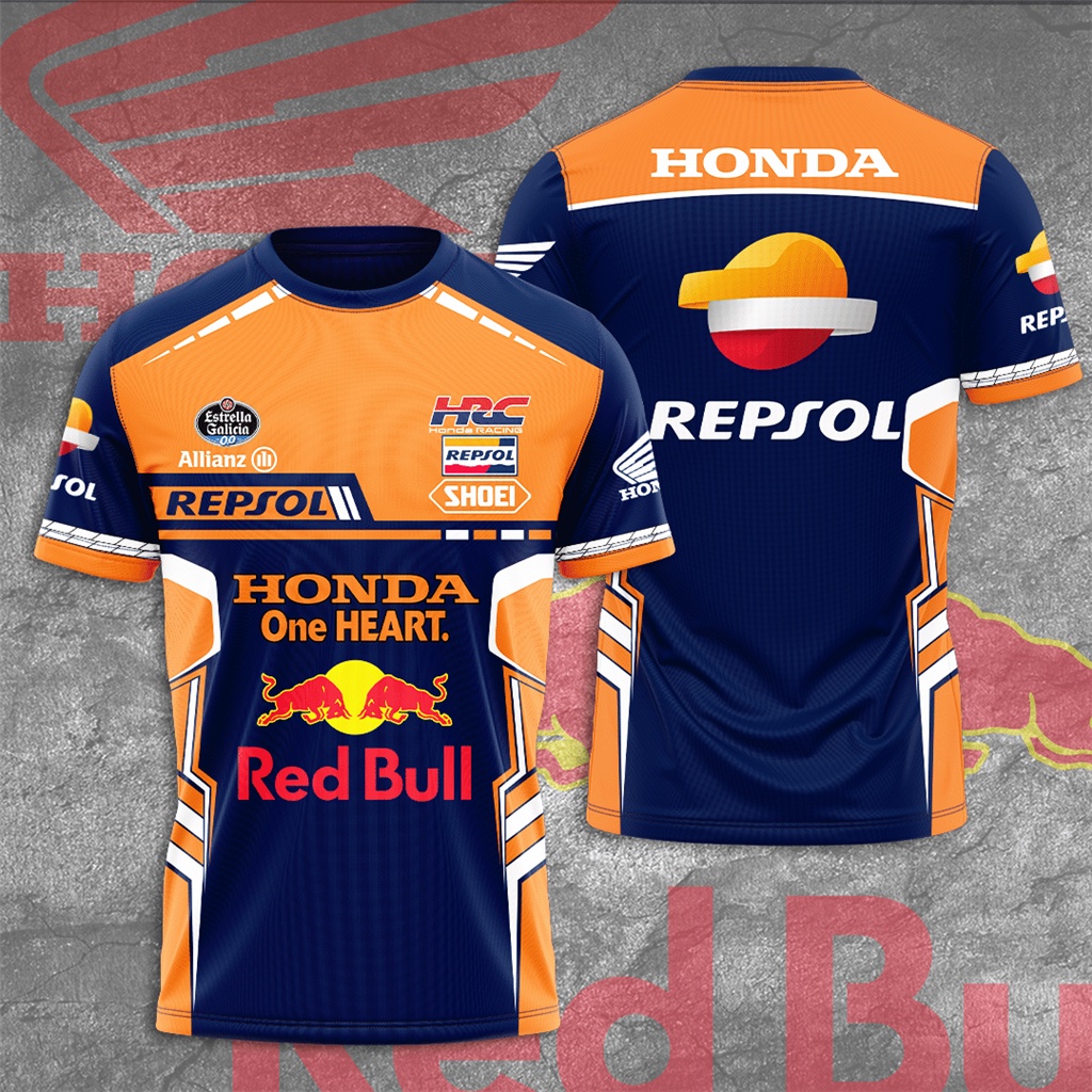 2023 新款時尚男士 T 恤 MatoGP Repsol Honda Racing Team 三維印花兒童服裝上衣 T